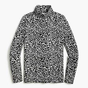 JCrew Leopard Print Long Sleeve Turtleneck Top